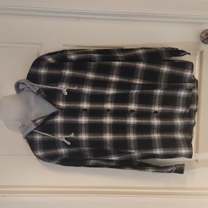 Lavnis Men's Plaid Hooded Shirt/ Shirt Jacket